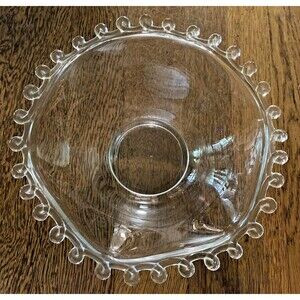 Heisey Glass Lariat Pattern  12" bowl - large - crimped edge vintage 1942-1957